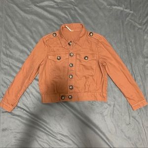 Free People Utility Jacket in Rust Orange